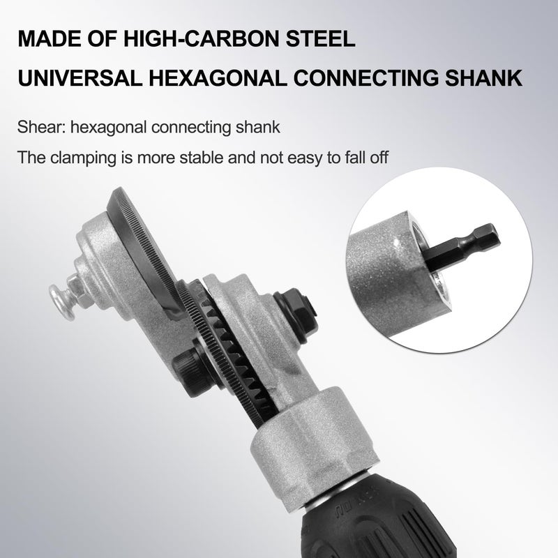 Jikbeed Metal Nibbler Drill Attachment - Electric Drill Shears Attachment Cutter Nibbler, Sheet Metal Cutter Tool Adapter, Specifically Designed for Cutting Flat Metal Sheets of 21 Gauge and Below - Image 5